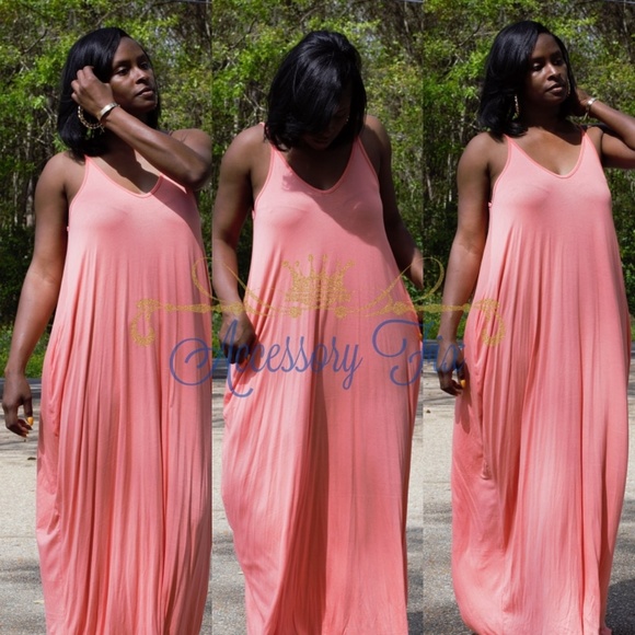 spaghetti strap maxi dress with pockets